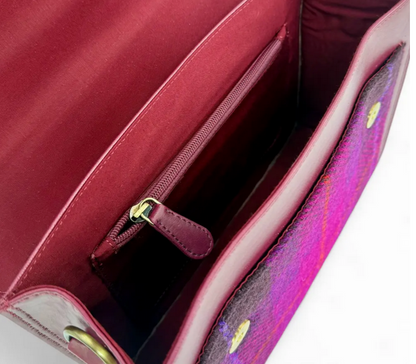 Purple Check Ladies Messenger Bag