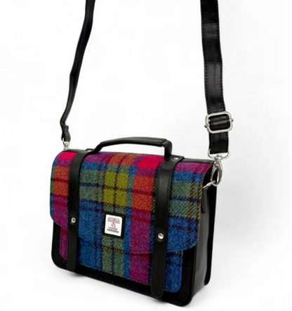 Blue Pink Check Ladies Messenger Bag