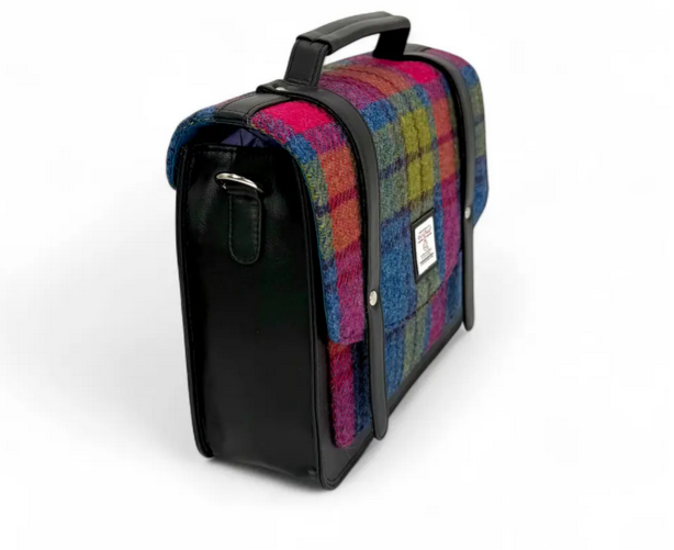 Blue Pink Check Ladies Messenger Bag