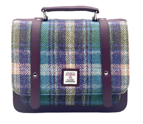 Green Purple Plaid Ladies Messenger Bag