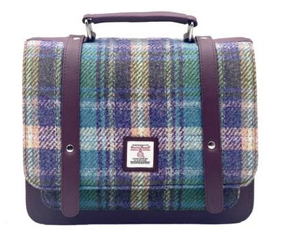 Green Purple Plaid Ladies Messenger Bag