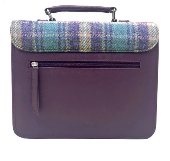 Green Purple Plaid Ladies Messenger Bag