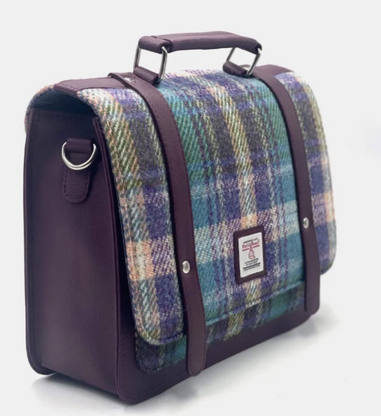 Green Purple Plaid Ladies Messenger Bag