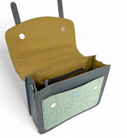 Turquoise Herringbone Ladies Messenger Bag