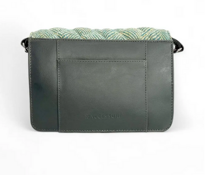 Turquoise Herringbone Quilt Shoulder Bag