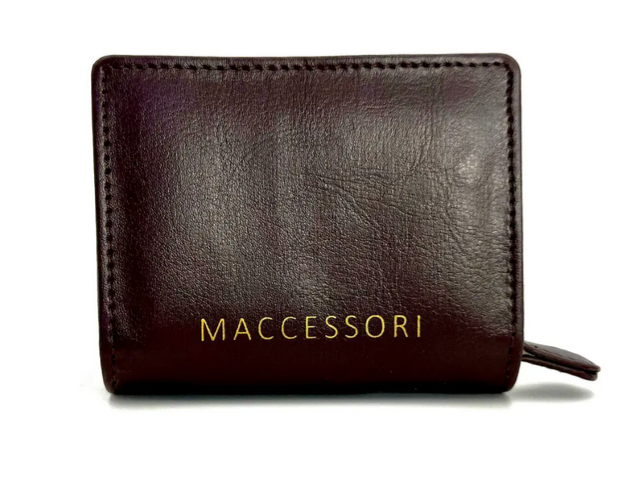 Blue Brown Check Trifold Purse