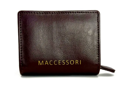 Blue Brown Check Trifold Purse