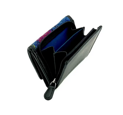 Blue Pink Check Trifold Purse