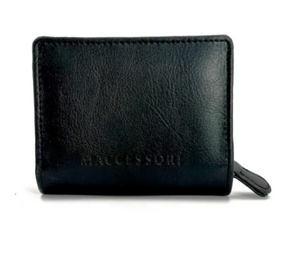 Blue Pink Check Trifold Purse