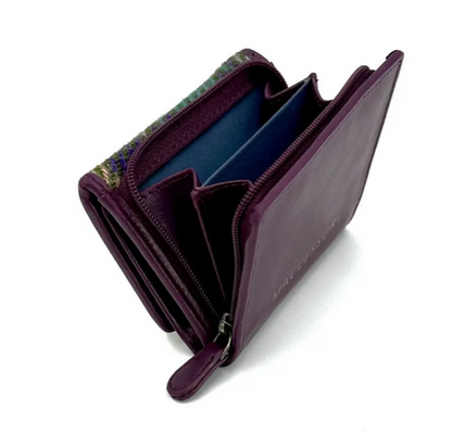 Green Purple Plaid Trifold Purse