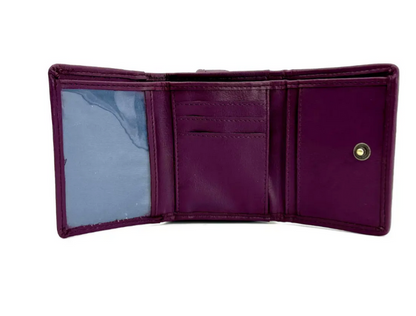 Green Purple Plaid Trifold Purse
