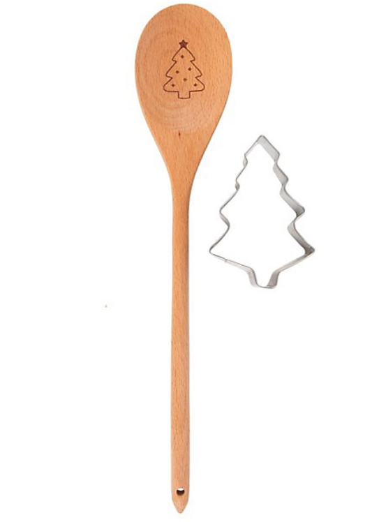 Christmas Tree Wooden Spoon
