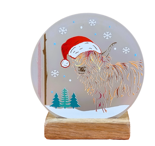 Highland Cow Round Candle Holder