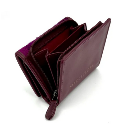 Purple Check Trifold Purse