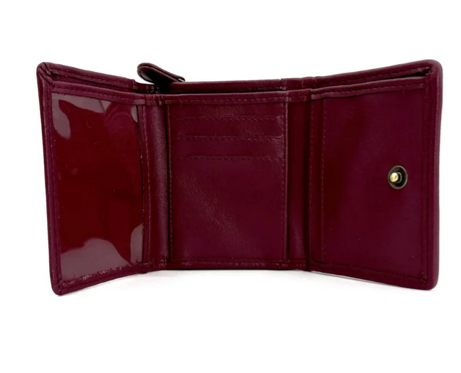 Purple Check Trifold Purse