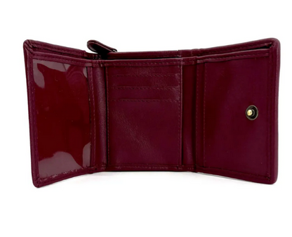 Purple Check Trifold Purse