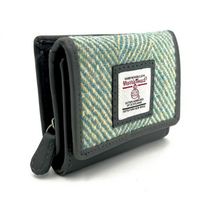 Turquoise Herringbone Trifold Purse