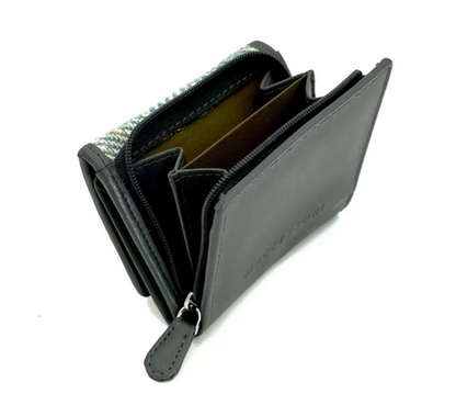Turquoise Herringbone Trifold Purse