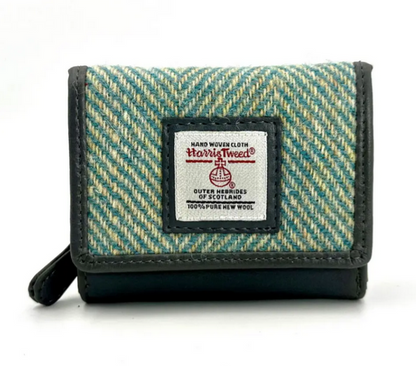 Turquoise Herringbone Trifold Purse