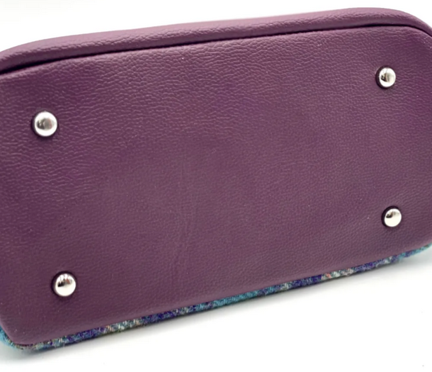 Green Purple Plaid Top Handle Bag