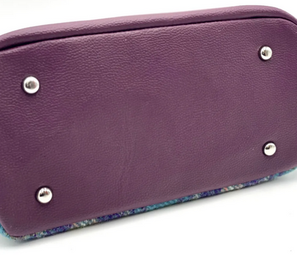 Green Purple Plaid Top Handle Bag