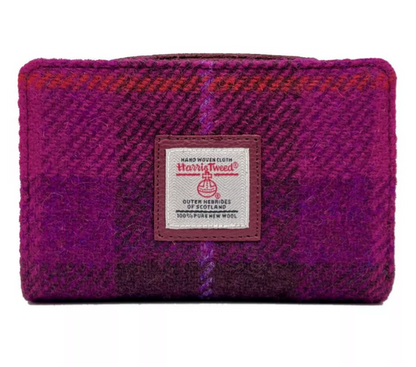 Purple Check Medium Zip Purse