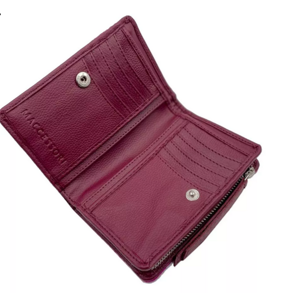 Purple Check Medium Zip Purse