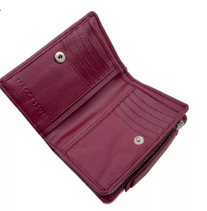 Purple Check Medium Zip Purse