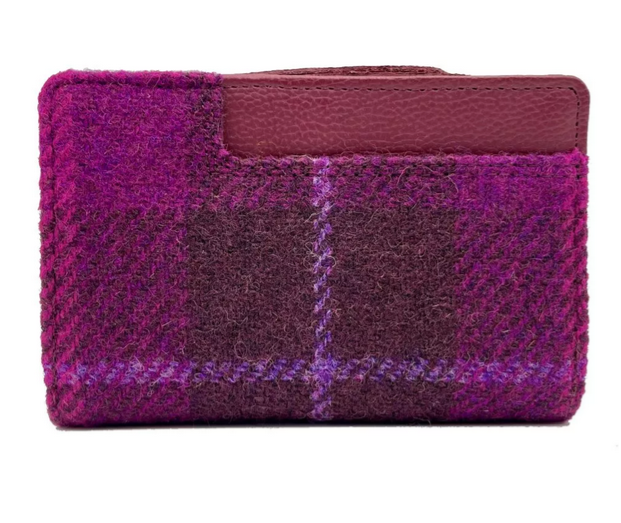 Purple Check Medium Zip Purse