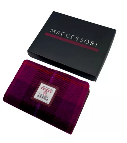 Purple Check Medium Zip Purse