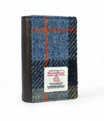 Blue Brown Check BIFOLD Pop Up Card Wallet