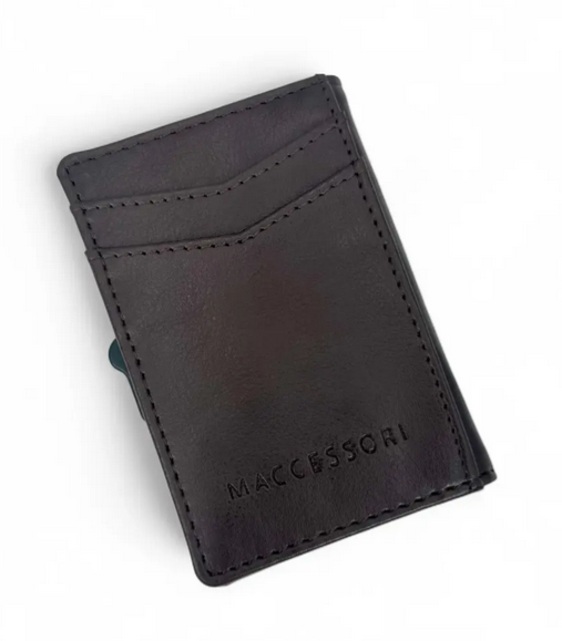 Blue Brown Check BIFOLD Pop Up Card Wallet