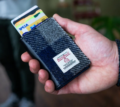 Blue Check BIFOLD Pop Up Card Wallet