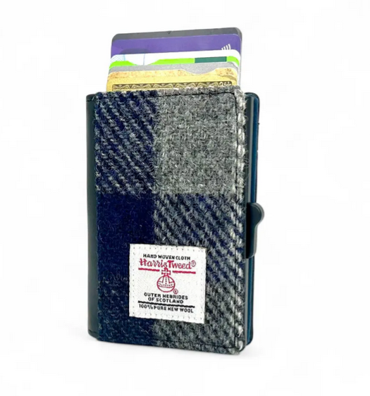 Blue Check BIFOLD Pop Up Card Wallet
