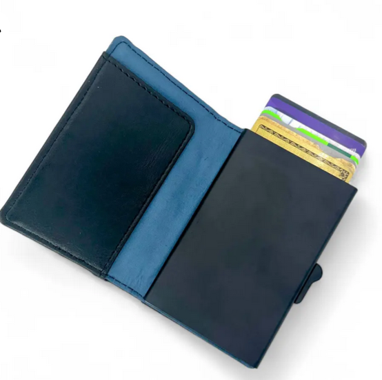 Blue BIFOLD Pop Up Card Wallet