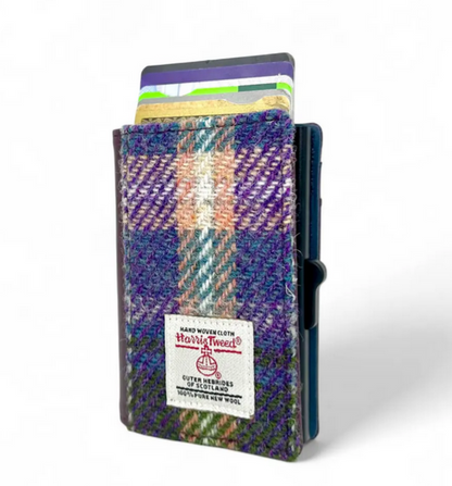 Green Purple Plaid BIFOLD Pop Up Card Wallet