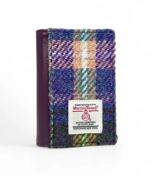 Green Purple Plaid BIFOLD Pop Up Card Wallet