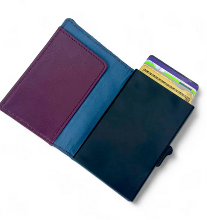 Green Purple Plaid BIFOLD Pop Up Card Wallet