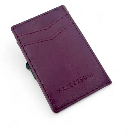 Green Purple Plaid BIFOLD Pop Up Card Wallet