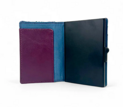Green Purple Plaid BIFOLD Pop Up Card Wallet