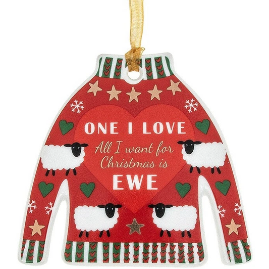 One I Love Christmas Jumper Decoration