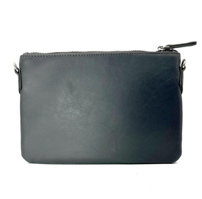 Turquoise Herringbone Zip Purse Bag