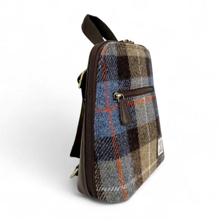 Blue Brown Check Mini Backpack
