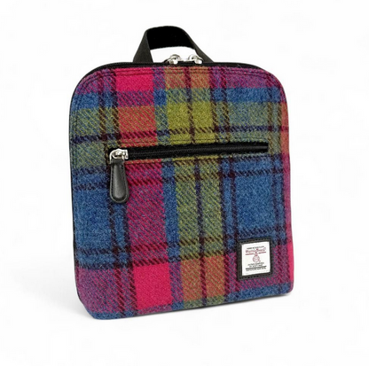Blue Pink Check Mini Backpack