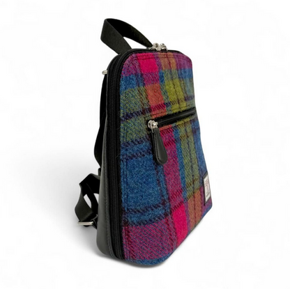 Blue Pink Check Mini Backpack