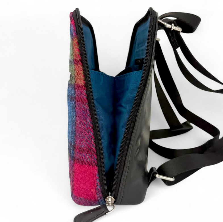 Blue Pink Check Mini Backpack