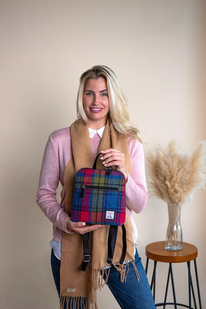 Blue Pink Check Mini Backpack