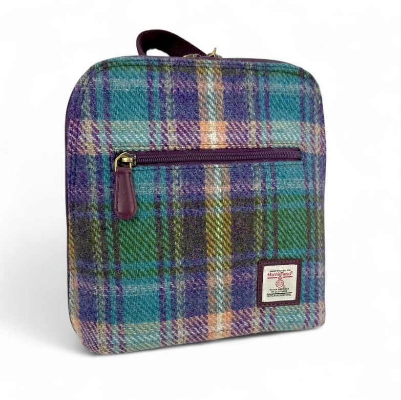 Green Purple Plaid Mini Backpack