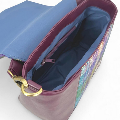Green Purple Plaid Highland Messenger Bag