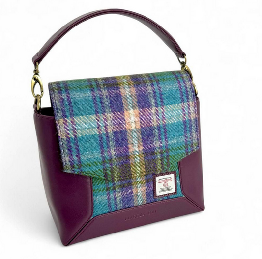 Green Purple Plaid Highland Messenger Bag